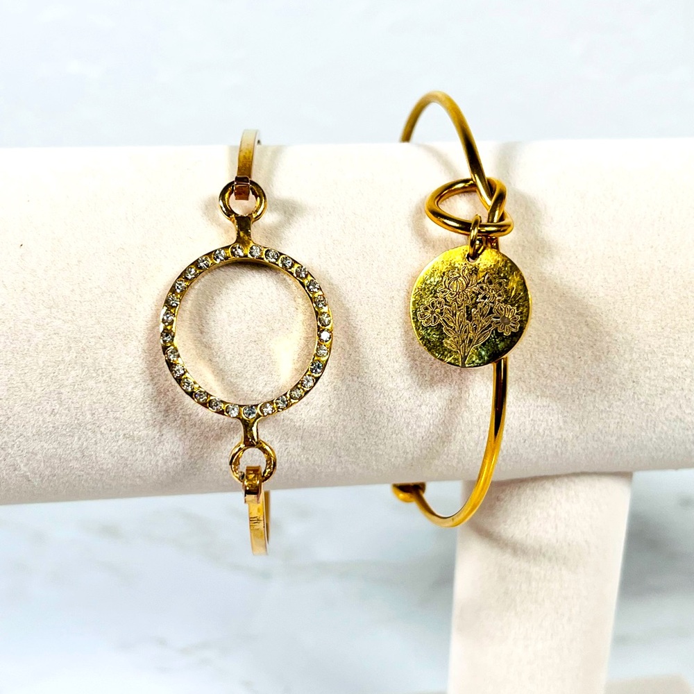 2 Gold-Tone Bracelets